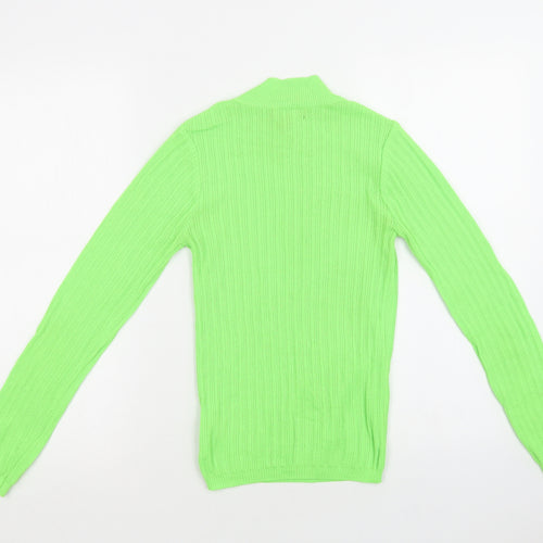 Primark Womens Green Mock Neck  Polyester Pullover Jumper Size XS
