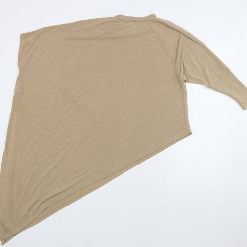 River Island Womens Beige Crew Neck  Polyester Tunic Jumper Size 6