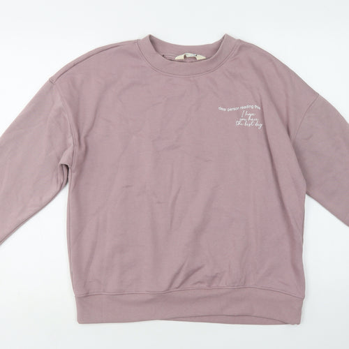 Primark Womens Purple  Cotton Pullover Sweatshirt Size S