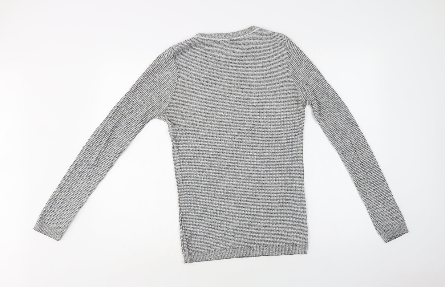 River Is Mens Grey Crew Neck  Cotton Pullover Jumper Size XS