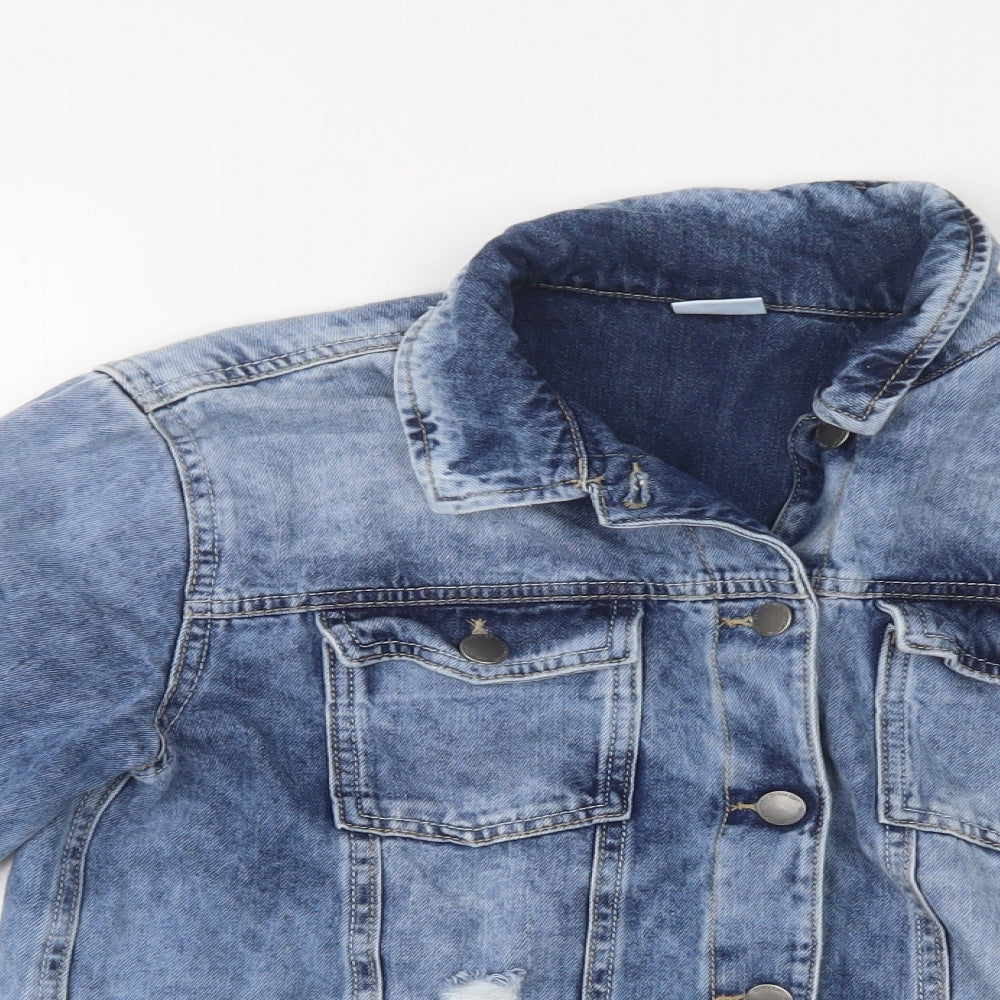 F&F Girls Blue   Jacket  Size 13 Years  Button