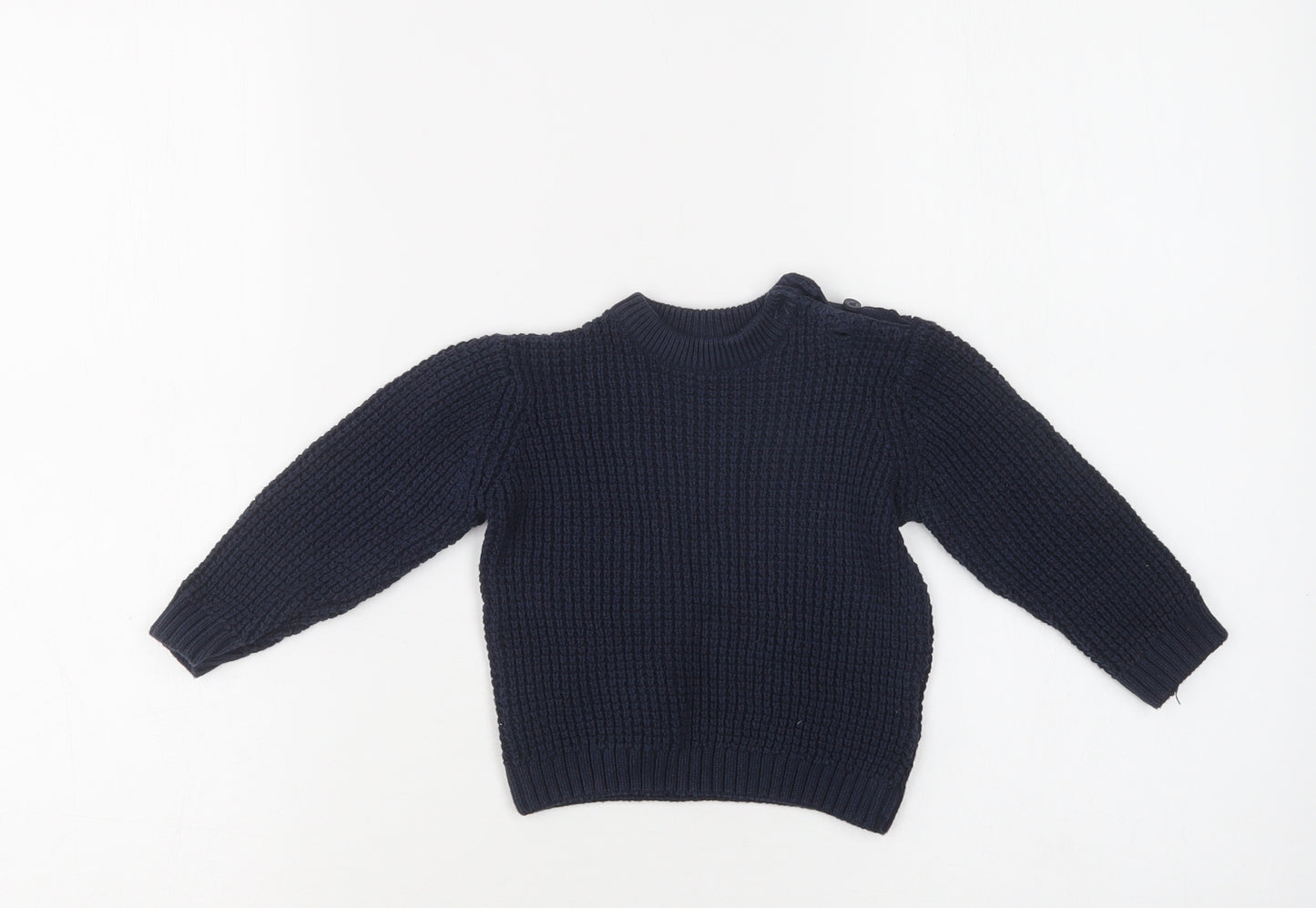 F&F Baby Blue  Cotton Pullover Jumper Size 12-18 Months  Button