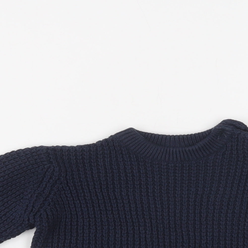 F&F Baby Blue  Cotton Pullover Jumper Size 12-18 Months  Button