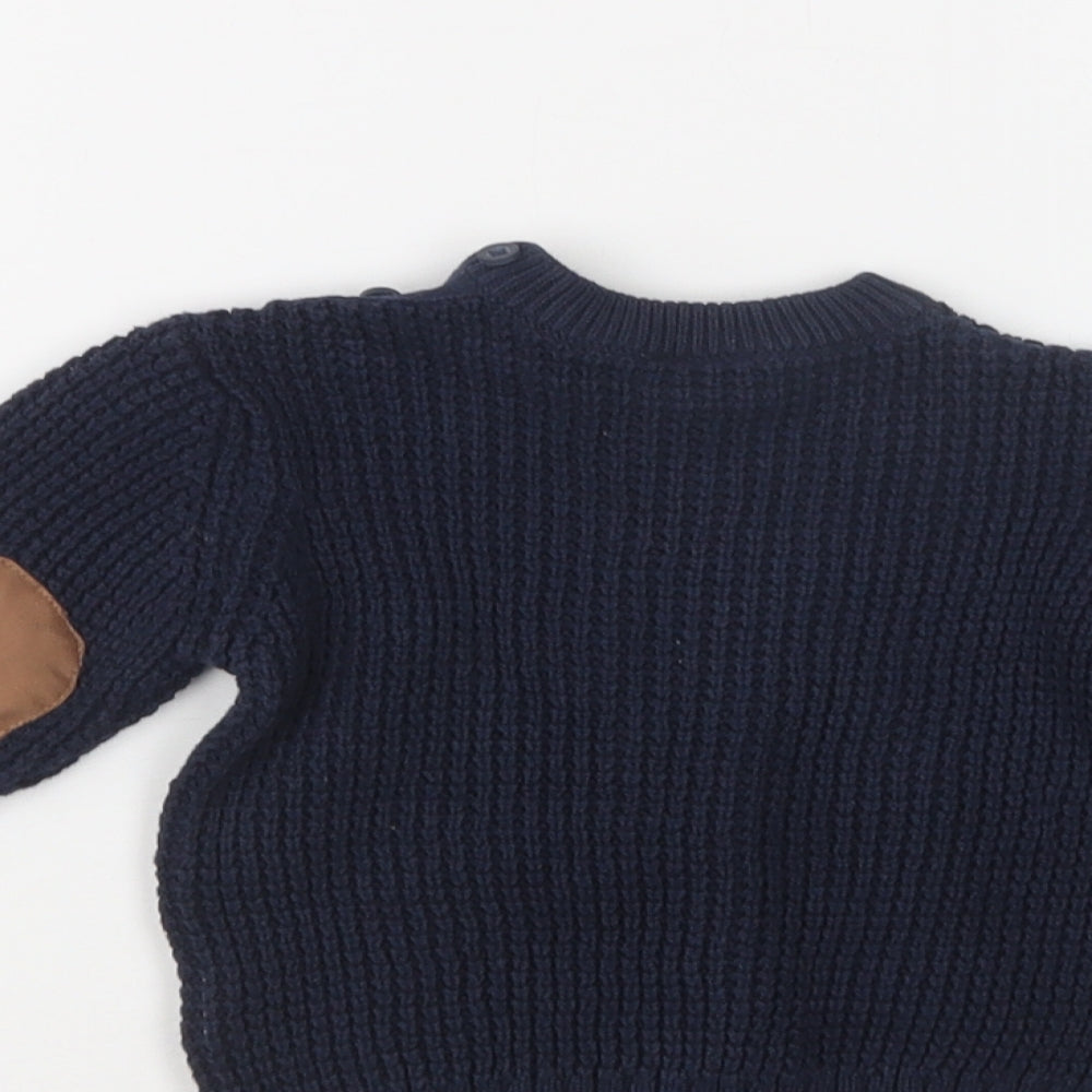 F&F Baby Blue  Cotton Pullover Jumper Size 12-18 Months  Button