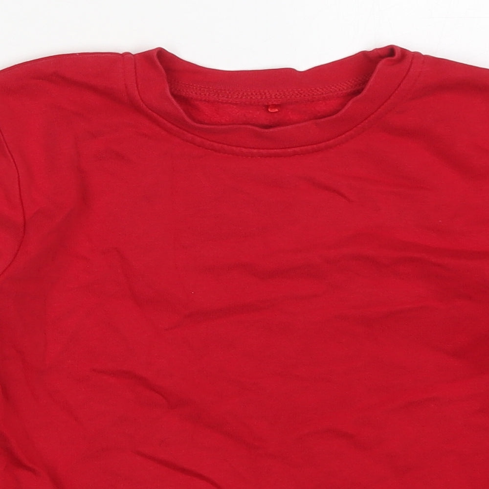 George Boys Red  Cotton Pullover Sweatshirt Size 6-7 Years  Pullover