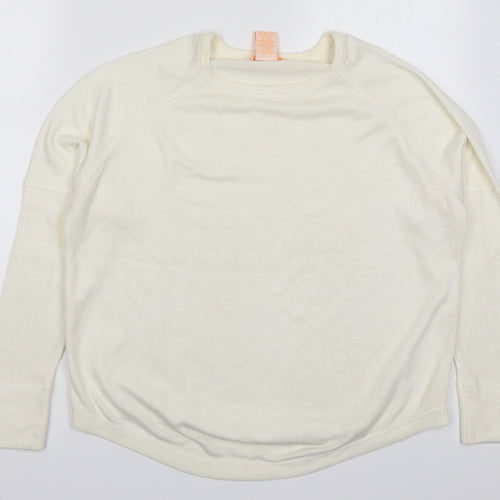 Sweet Romeo Womens Ivory Round Neck  Acrylic Pullover Jumper Size M