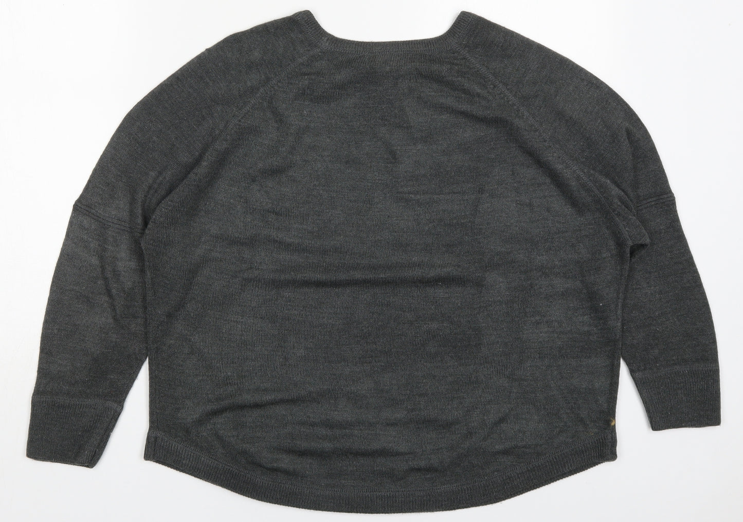 Sweet Romeo Womens Grey Round Neck  Acrylic Pullover Jumper Size M
