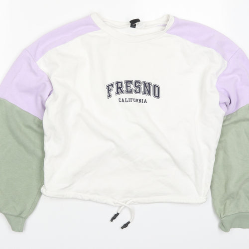 H&M Womens Multicoloured Colourblock Cotton Pullover Sweatshirt Size XS  Pullover - Fresno California