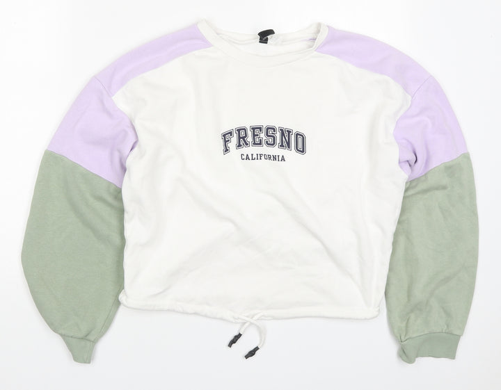 H&M Womens Multicoloured Colourblock Cotton Pullover Sweatshirt Size XS Pullover - Fresno California