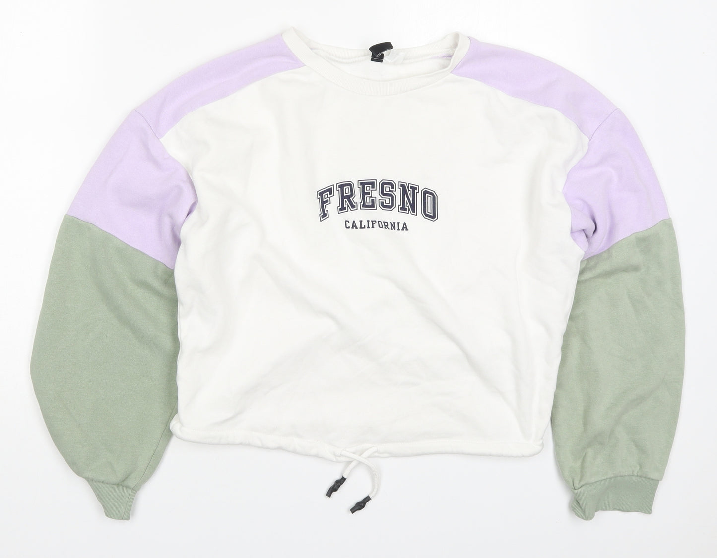 H&M Womens Multicoloured Colourblock Cotton Pullover Sweatshirt Size XS  Pullover - Fresno California