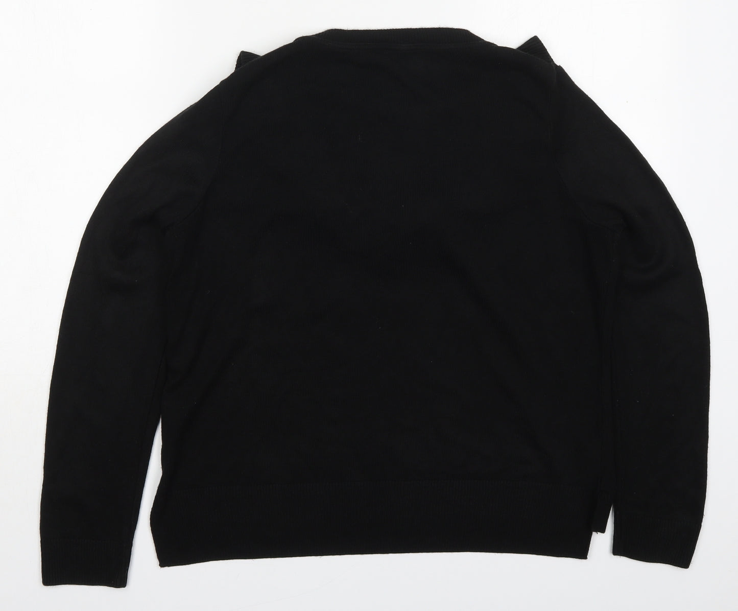 George Womens Black Round Neck  Acrylic Pullover Jumper Size 16