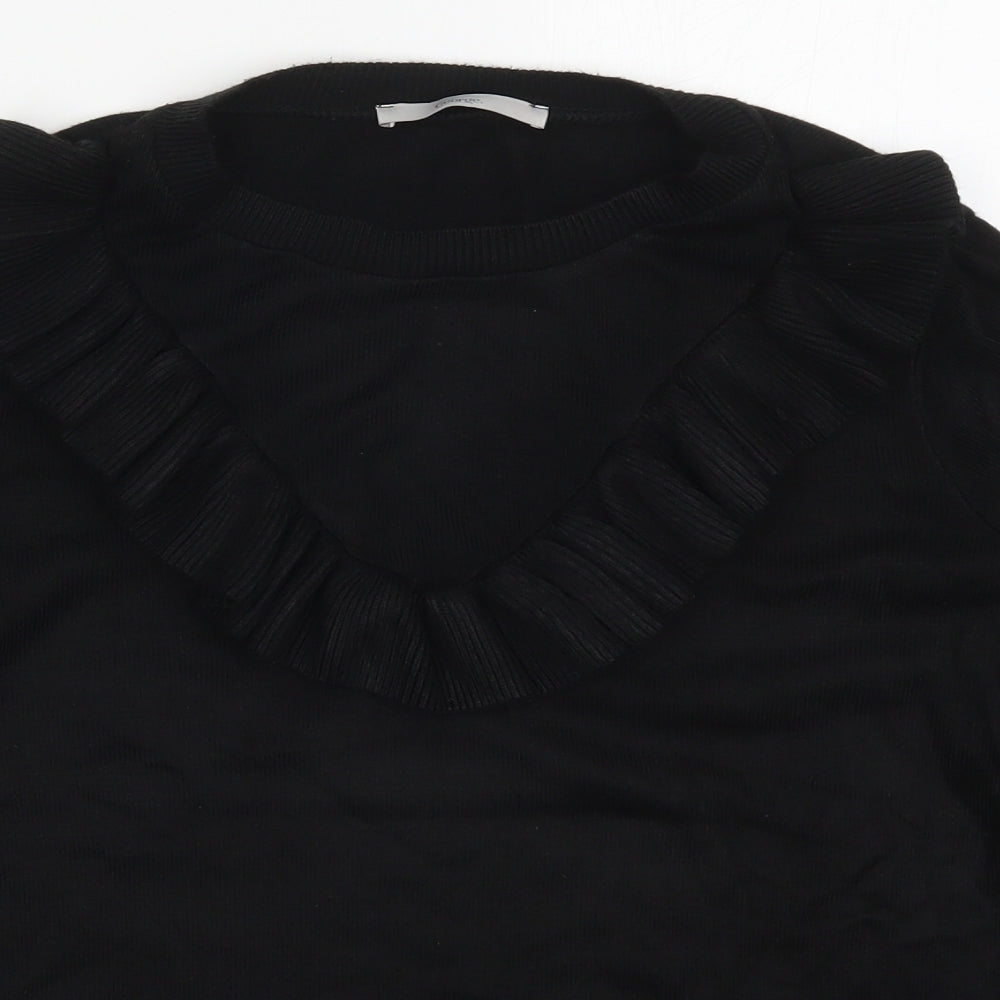 George Womens Black Round Neck  Acrylic Pullover Jumper Size 16