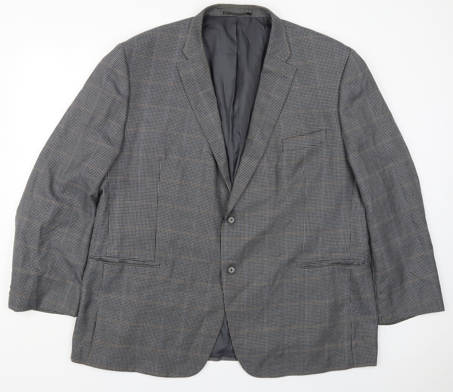 Mansize Mens Grey Houndstooth Polyester Jacket Suit Jacket Size 54