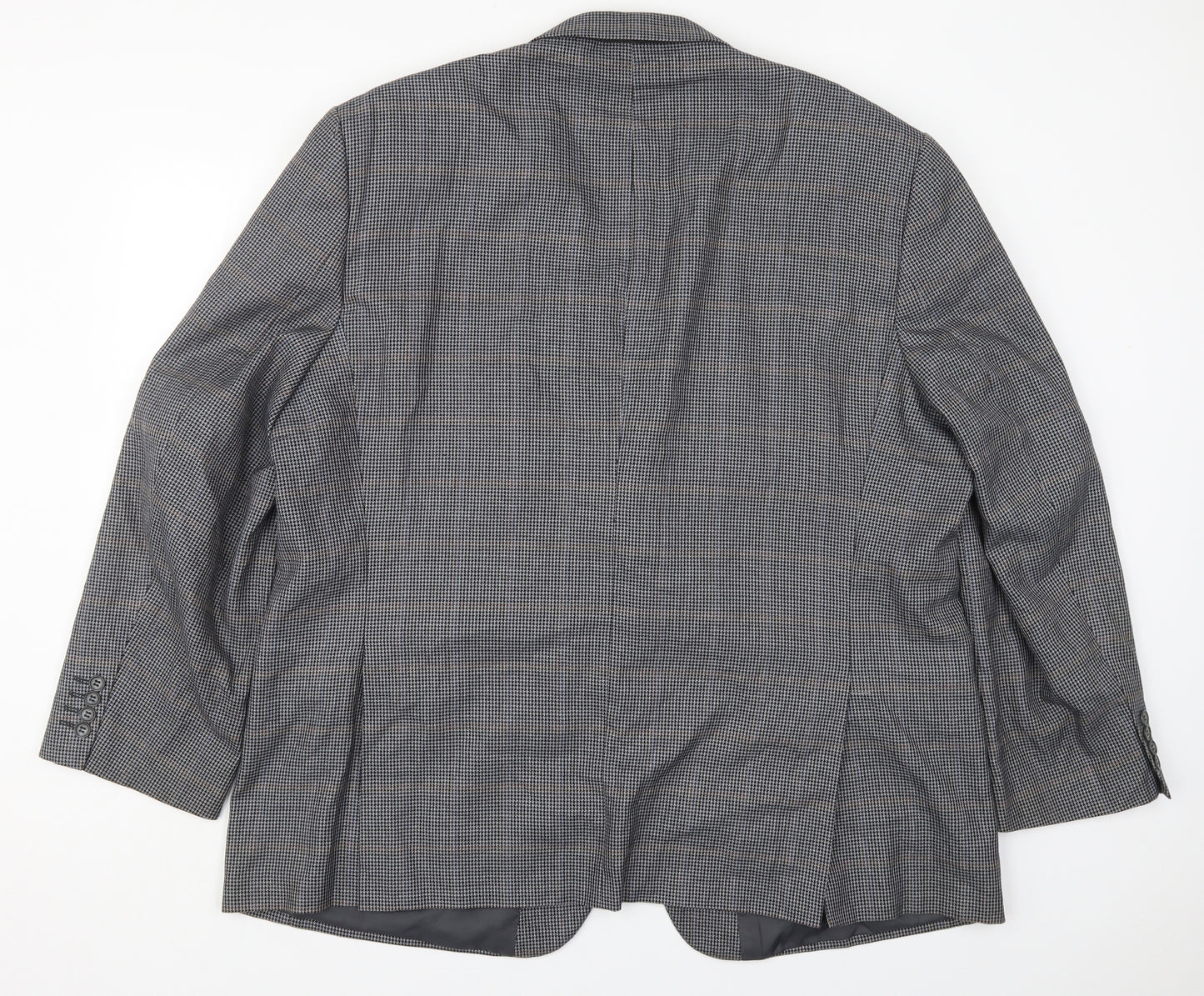 Mansize Mens Grey Houndstooth Polyester Jacket Suit Jacket Size 54