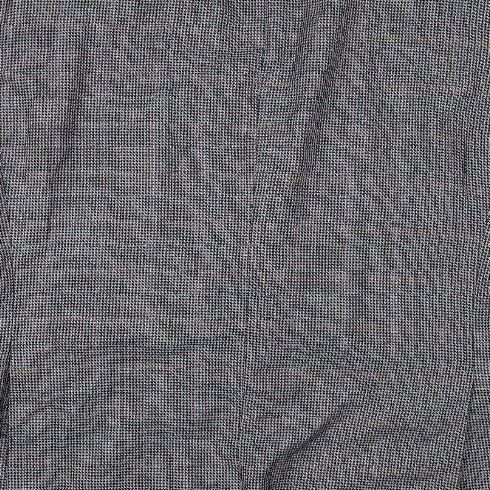 Mansize Mens Grey Houndstooth Polyester Jacket Suit Jacket Size 54