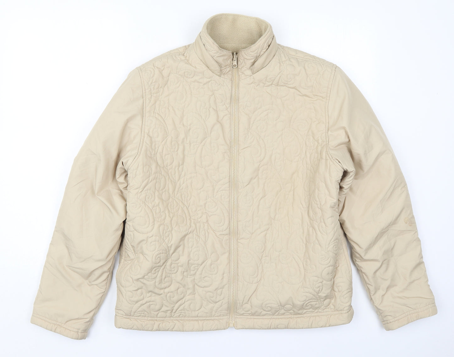 Marks and Spencer Womens Beige   Quilted Coat Size 14  Zip