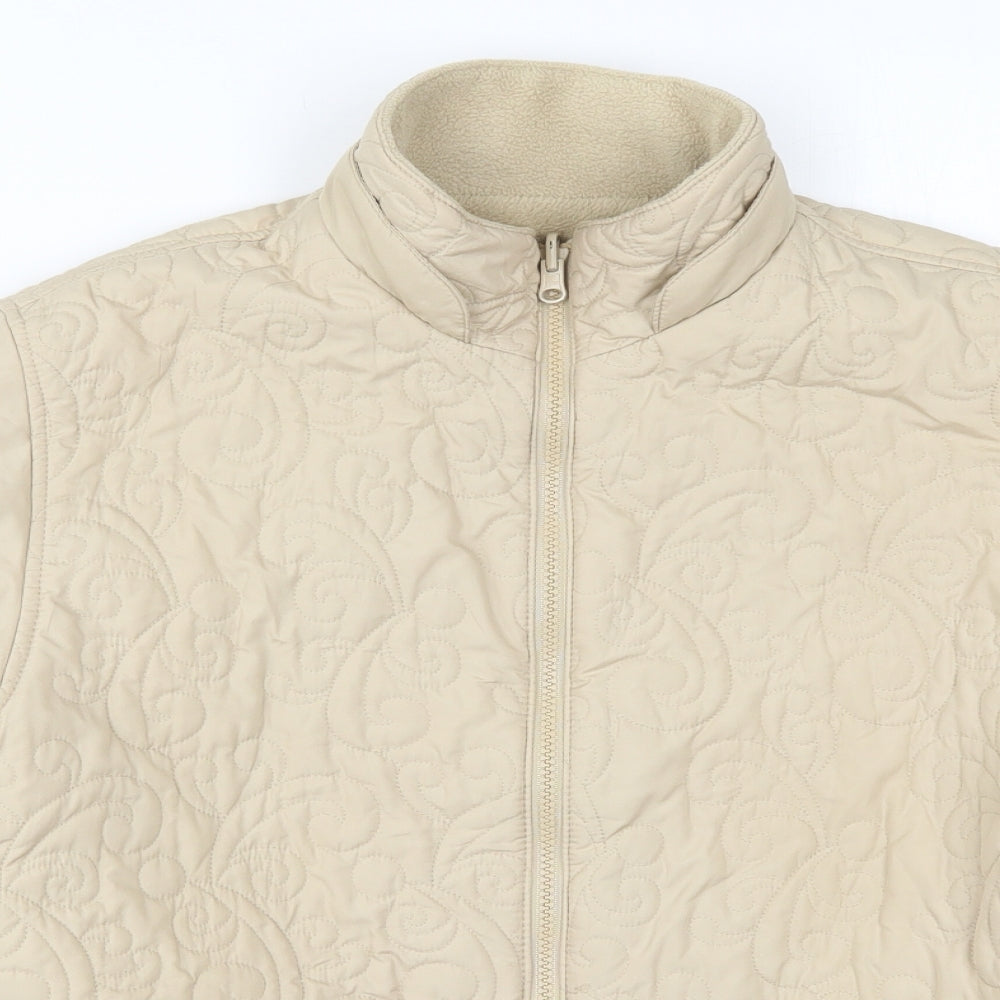 Marks and Spencer Womens Beige   Quilted Coat Size 14  Zip