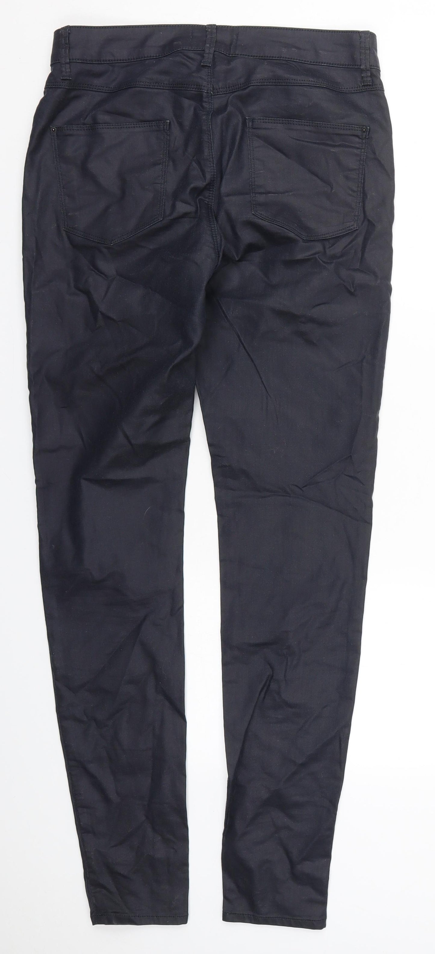 Marks and Spencer Womens Blue  Cotton Jegging Jeans Size 12 L32 in Regular Button