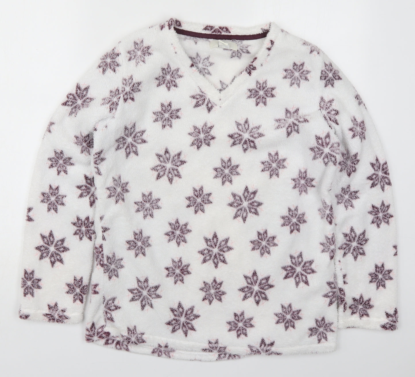 Primark Womens Purple Geometric Polyester Top Pyjama Top Size 10   - Snowflakes