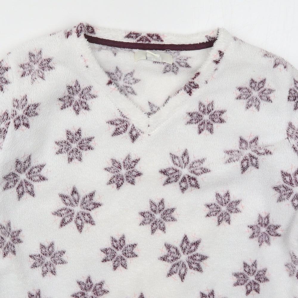 Primark Womens Purple Geometric Polyester Top Pyjama Top Size 10   - Snowflakes