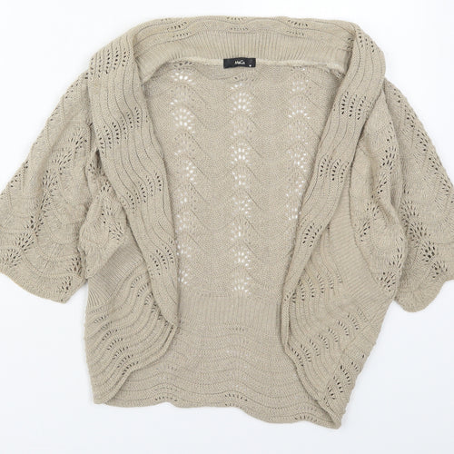 M&Co Womens Beige V-Neck  Cotton Cardigan Jumper Size M