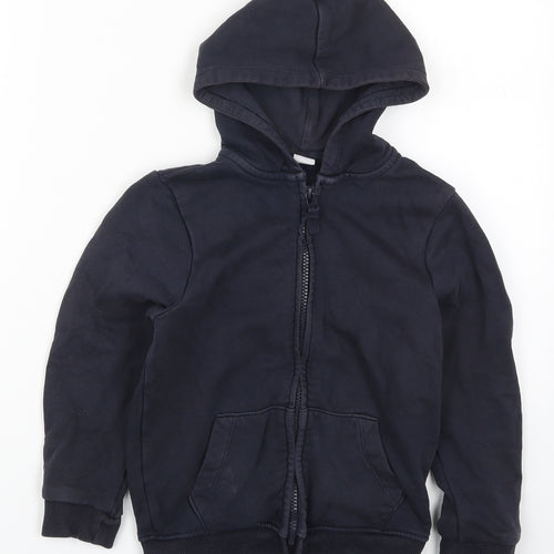 TU Boys Blue  Cotton Full Zip Hoodie Size 6 Years  Zip