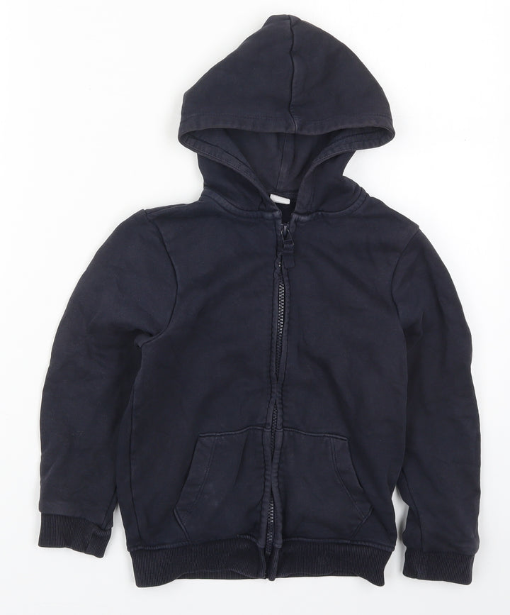 TU Boys Blue  Cotton Full Zip Hoodie Size 6 Years  Zip