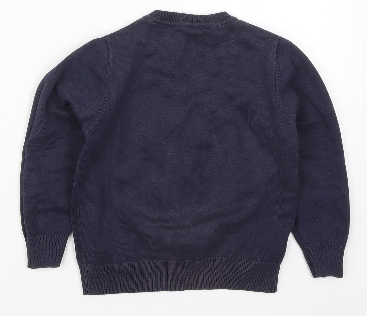 George Boys Blue V-Neck  Cotton Pullover Jumper Size 4-5 Years  Pullover