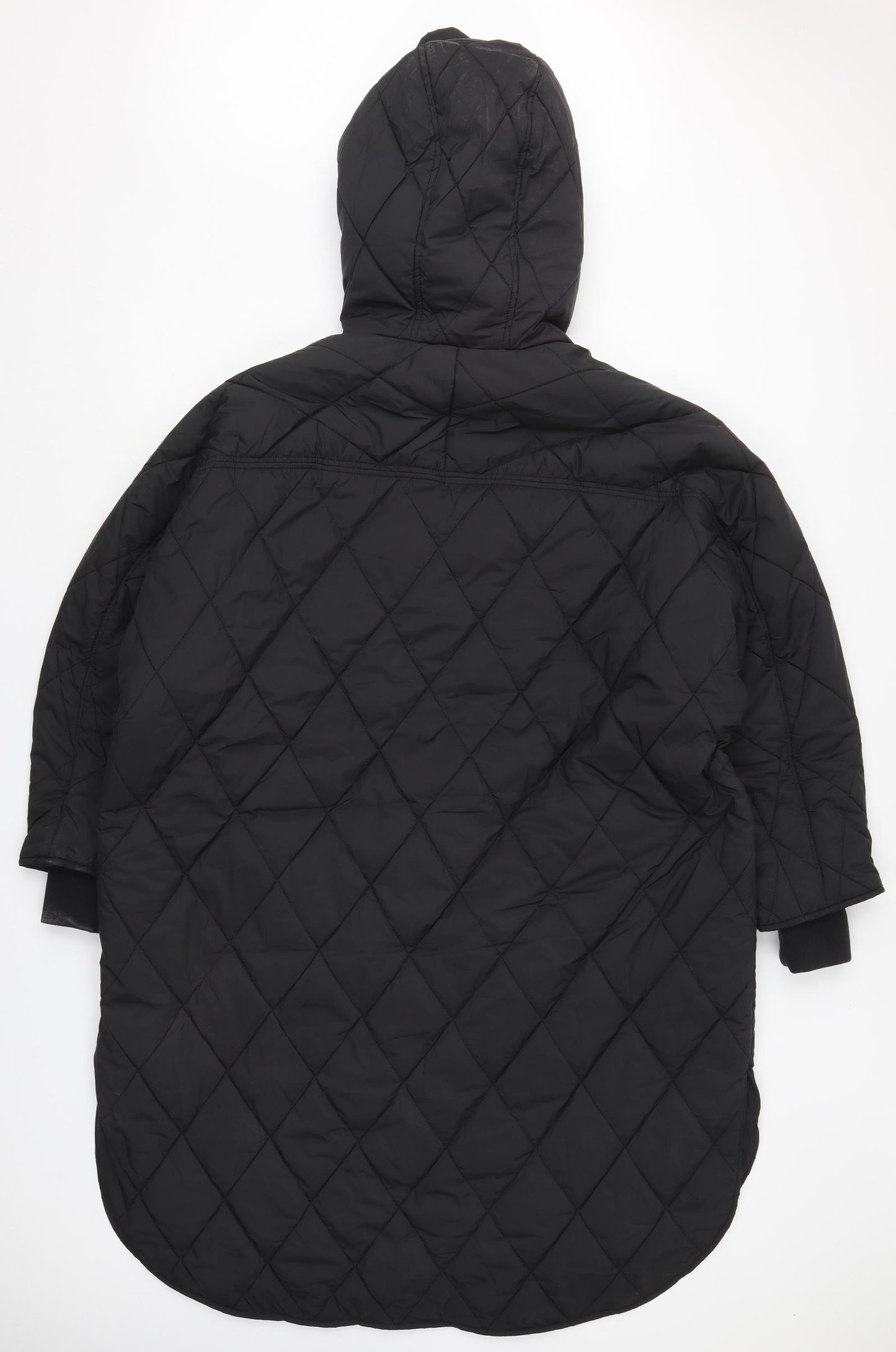 Primark Womens Black   Quilted Coat Size 14  Zip