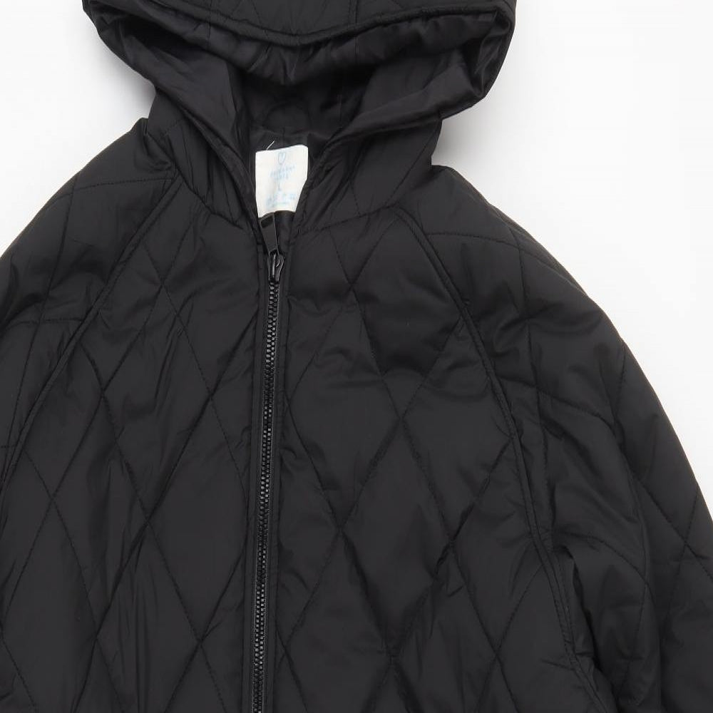 Primark Womens Black   Quilted Coat Size 14  Zip