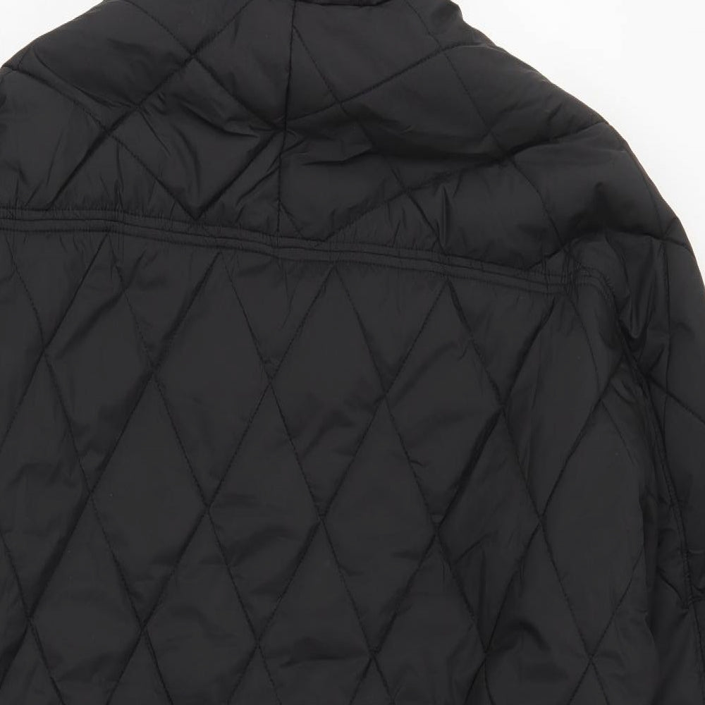 Primark Womens Black   Quilted Coat Size 14  Zip