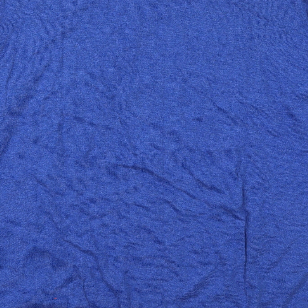 George Mens Blue Round Neck  Cotton Pullover Jumper Size 2XL