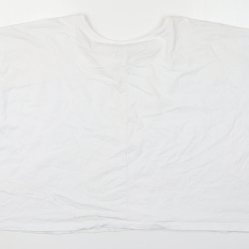 ASOS Womens White  Cotton Cropped T-Shirt Size 30 Round Neck