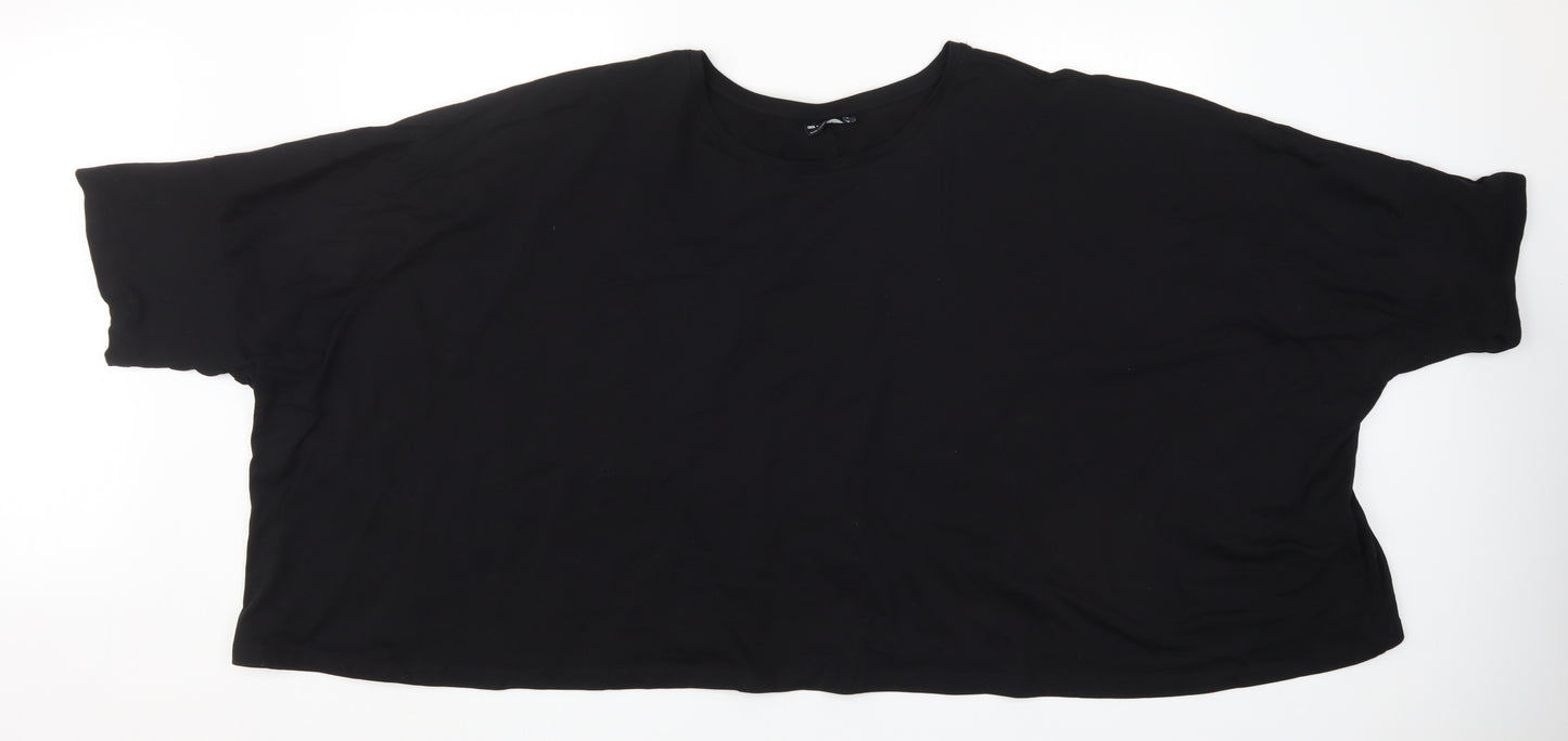 ASOS Womens Black  Cotton Cropped T-Shirt Size 30 Crew Neck