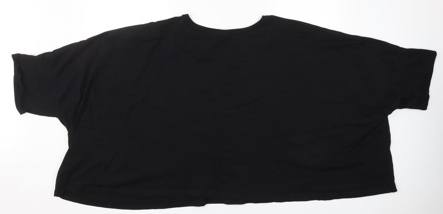 ASOS Womens Black  Cotton Cropped T-Shirt Size 30 Crew Neck