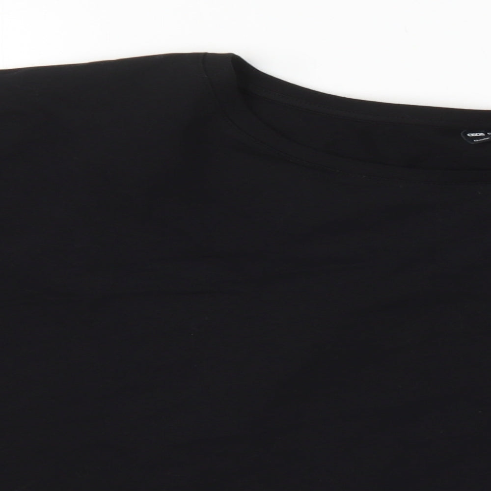 ASOS Womens Black  Cotton Cropped T-Shirt Size 30 Crew Neck
