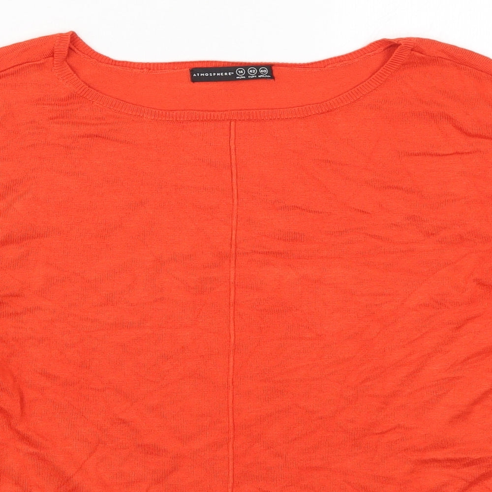 Atmosphere Womens Red Round Neck  Viscose Pullover Jumper Size 14