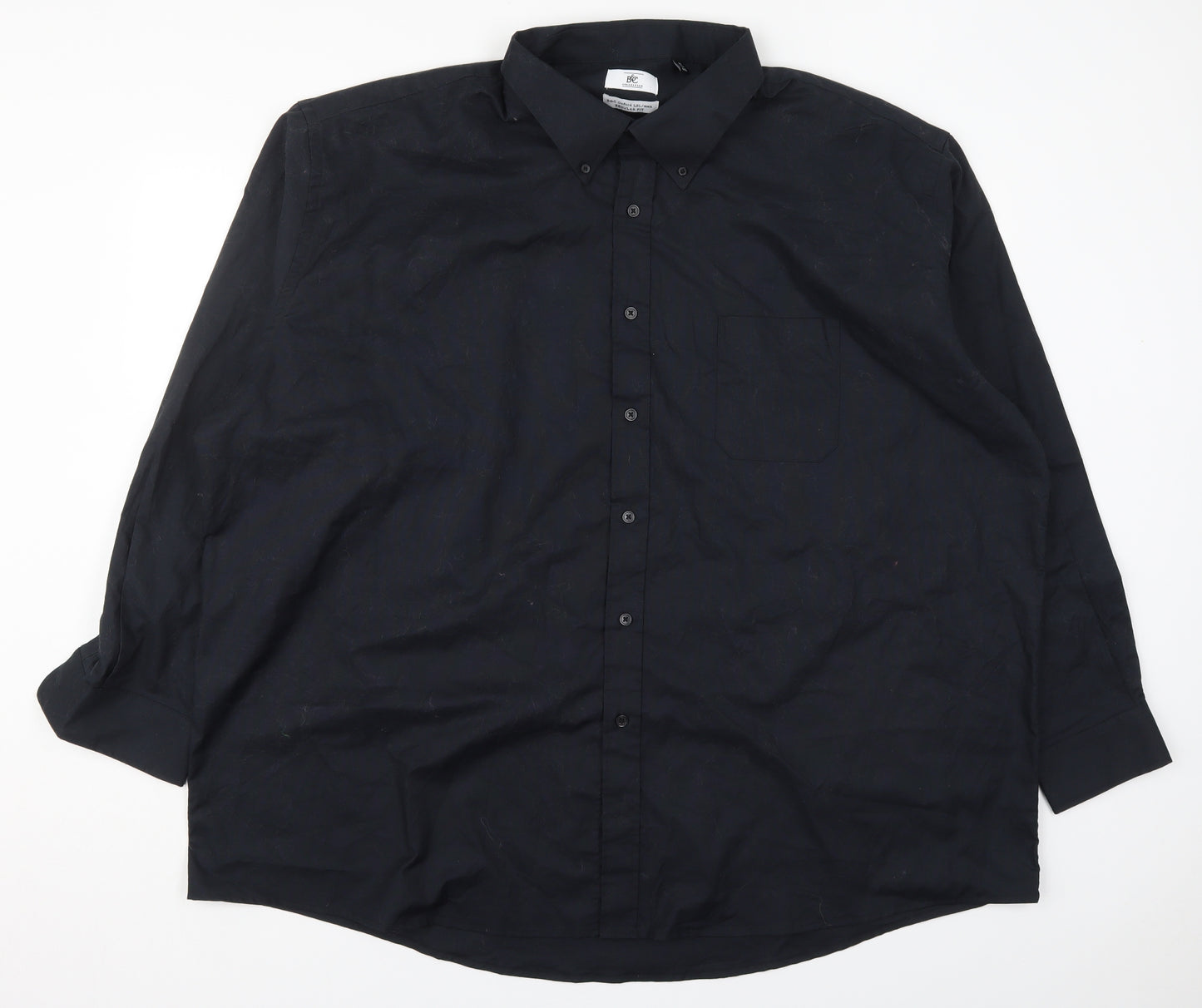 B&C Mens Blue  Polyester  Button-Up Size Big 6X Collared Button