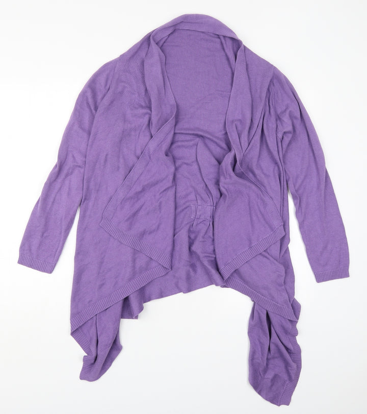 Bonmarché Womens Purple V-Neck Viscose Cardigan Jumper Size S
