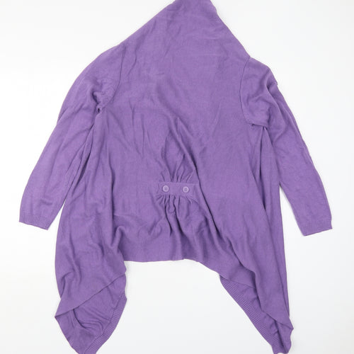 Bonmarché Womens Purple V-Neck  Viscose Cardigan Jumper Size S