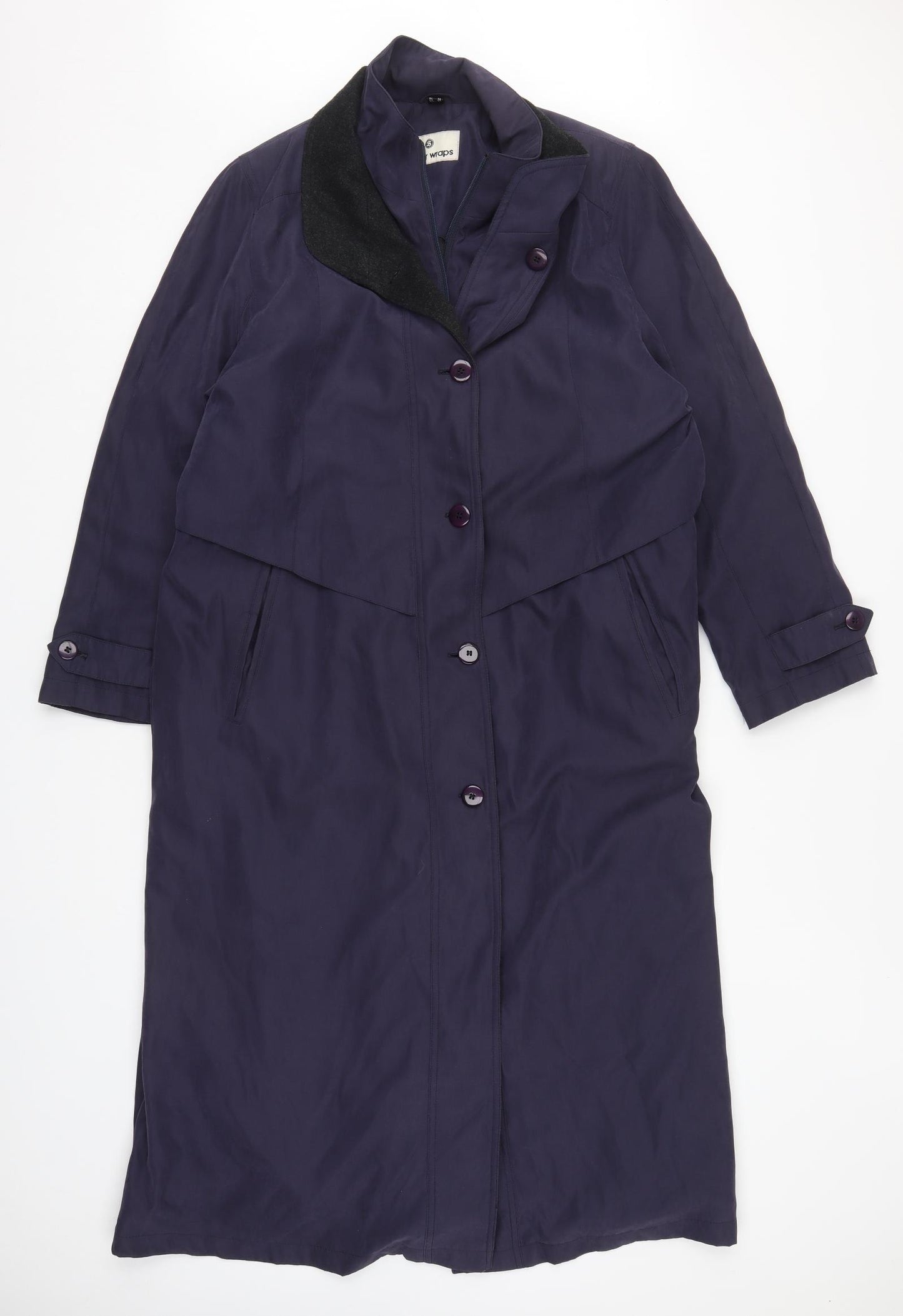 Under Wraps Womens Blue   Overcoat Coat Size 12  Button