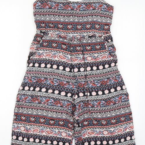 New Look Womens Multicoloured Geometric Viscose Jumpsuit One-Piece Size 4 L13 in Zip