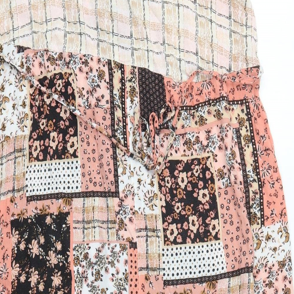 TU Womens Pink Floral Viscose A-Line  Size 22  Round Neck Pullover