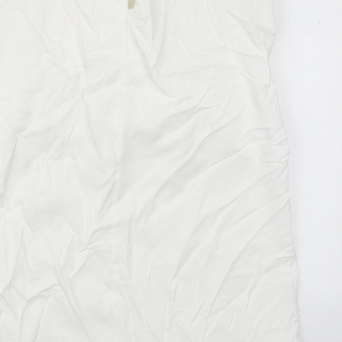 AX Paris Womens White  Polyester Basic Tank Size 8 Round Neck