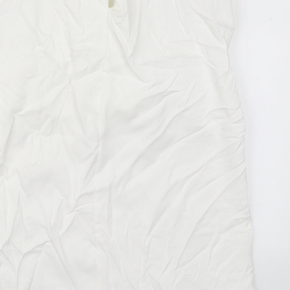 AX Paris Womens White  Polyester Basic Tank Size 8 Round Neck