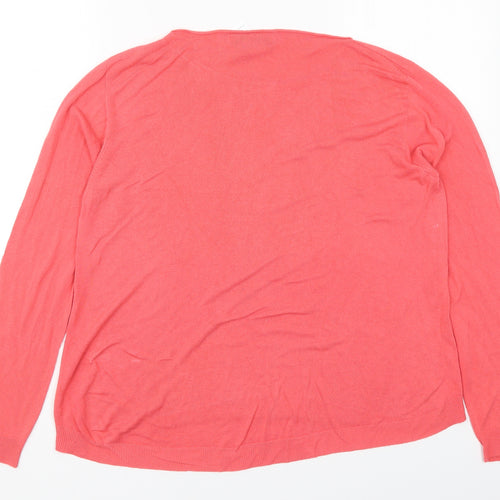Replay Womens Pink Round Neck  Viscose Pullover Jumper Size M