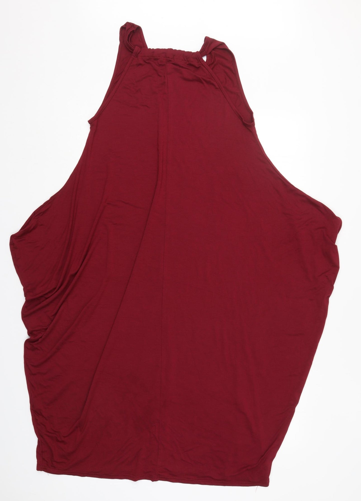 Boohoo Womens Red  Viscose Tank Dress  Size M  Round Neck Pullover