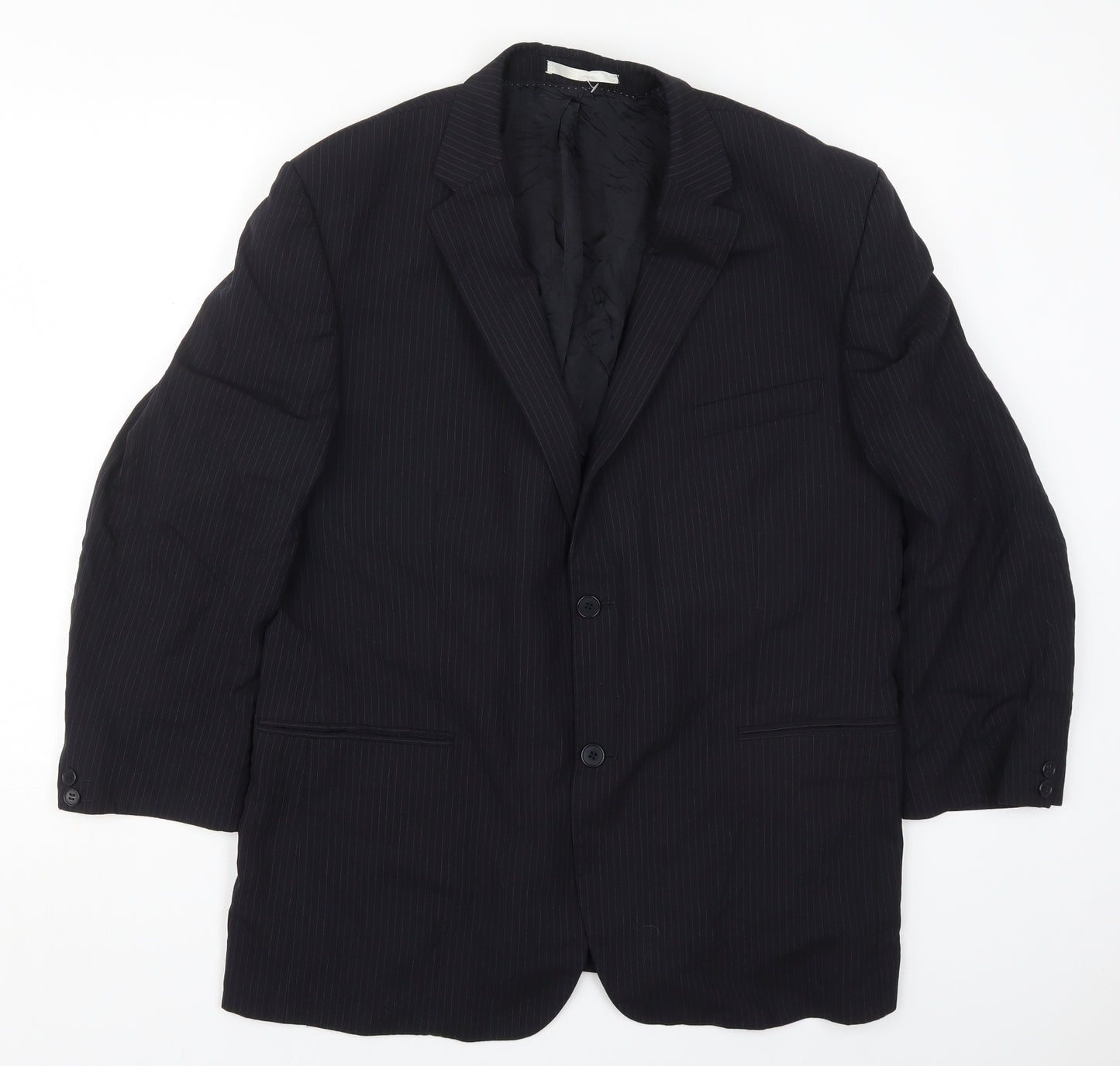 Burton Mens Blue Striped Wool Jacket Suit Jacket Size 46