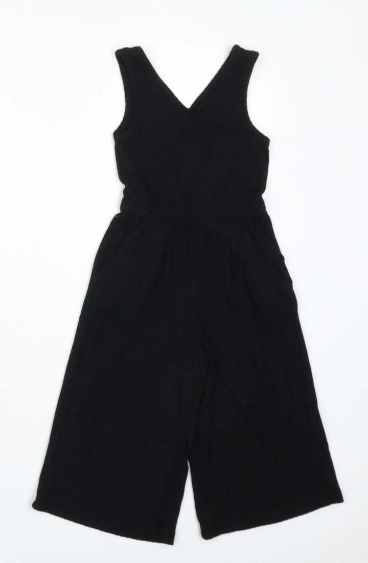 RESERVED Girls Black Viscose Jumpsuit One-Piece Size 5 Years Pullover