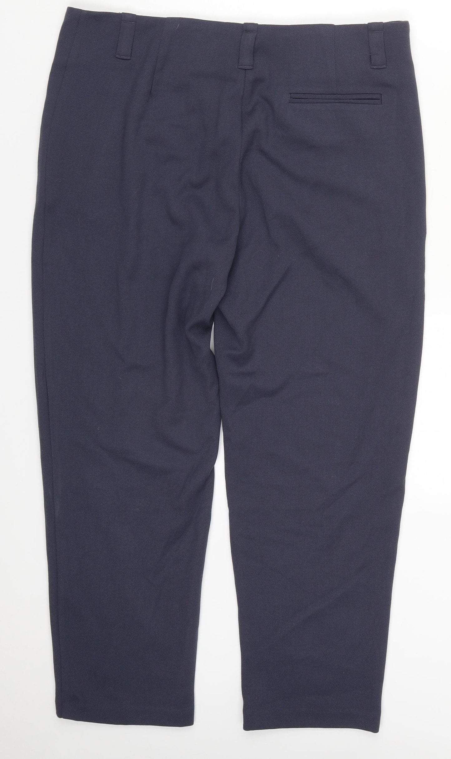 Preworn Womens Blue  Polyester Trousers  Size 10 L24 in Regular Hook & Eye